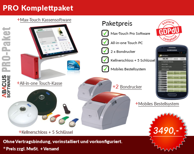 Pro Paket Kassensytem-Bundle  für Gastronomie