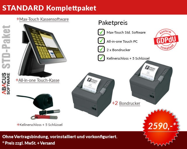 STD Paket Kassensytem-Bundle  für Gastronomie