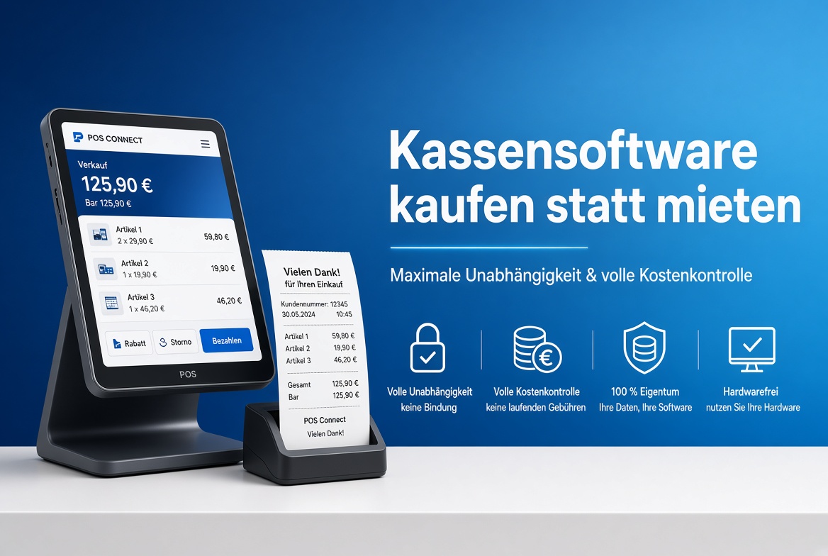 Vorteile Kassensoftware kaufen statt mieten – Unabhängigkeit, Kostenkontrolle und Hardware-Freiheit mit MAX-TOUCH